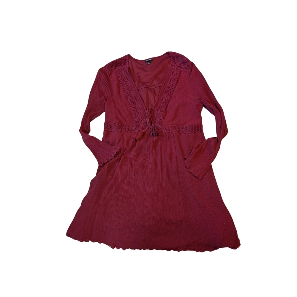 Torrid Burgundy Long Sleeve Dress - Picture 9 of 9